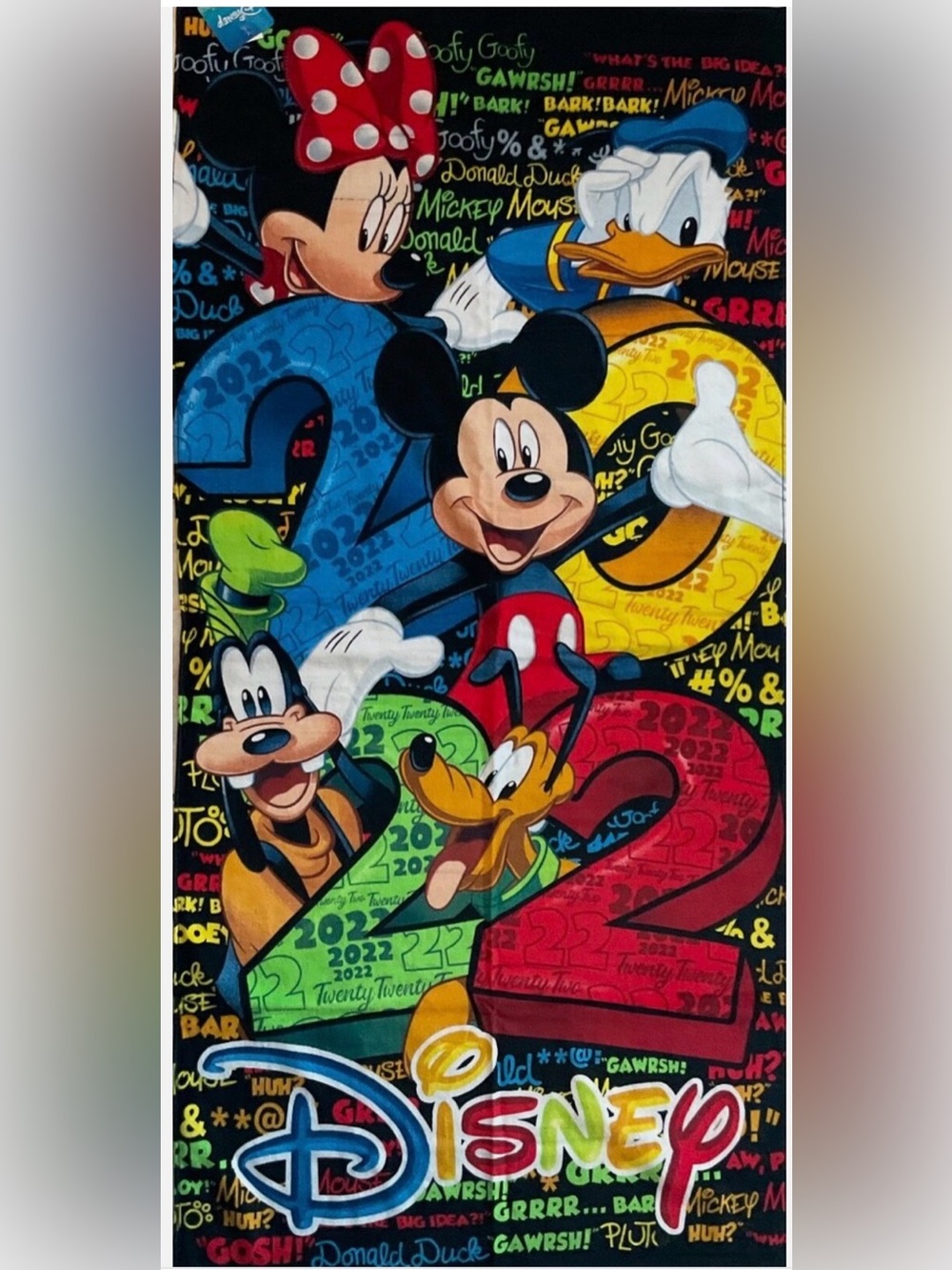 Disney Mickey Mouse Friends Beach Towel Cotton NWT Jerry Leigh